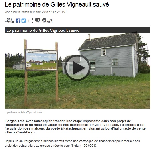 Le patrimoine de Gilles Vigneault sauvé